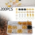 thumbnail image 1 of 200Pcs/box Hair Metal Sheets Ring Braid Metal Hair Cuffs Braiding Bead Dreadlocks Beads Clips with Storage Box, 1 of 11