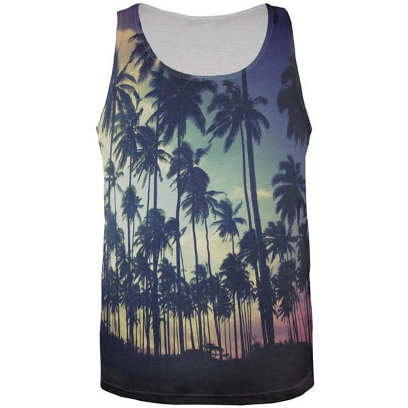 Palm Trees All Over Adult Tank Top - 3X-Large