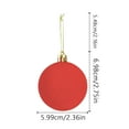 thumbnail image 4 of Burgundy Velvet Ball Ornament, Sliver Top, Christmas Tree Ball Decoration, Vintage Holiday Ball Ornament, Flat Finish (6 cm / 2.4 inch) Wedding Xmas Party Decor (Red), 4 of 9
