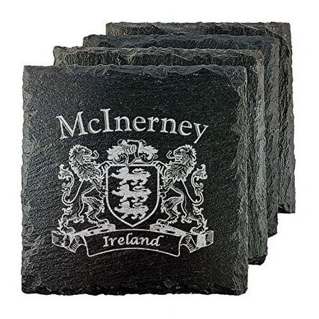 

McInerney Irish Coat of Arms Slate Coasters - Set of 4