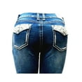 thumbnail image 4 of Jack David Rhinestone Studs Dark Wash Denim Flap Pocket Bootcut Jeans, 4 of 6