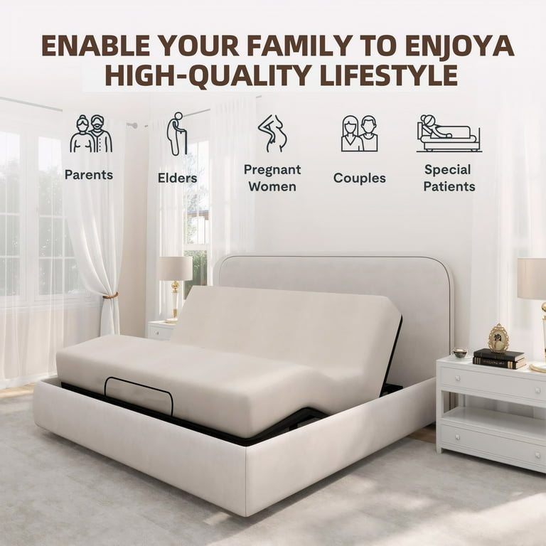 HSUNNS Anti-Snore Power Adjustable Bed, Wireless Remote