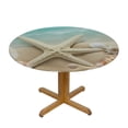 thumbnail image 3 of BANET Summer Starfish Round Tablecloth Washable,Seashell San Beach Circular Polyester Table Cloths Cover Tablecloth for Kitchen Dinning Tabletop Decoration 46"-50, 3 of 8