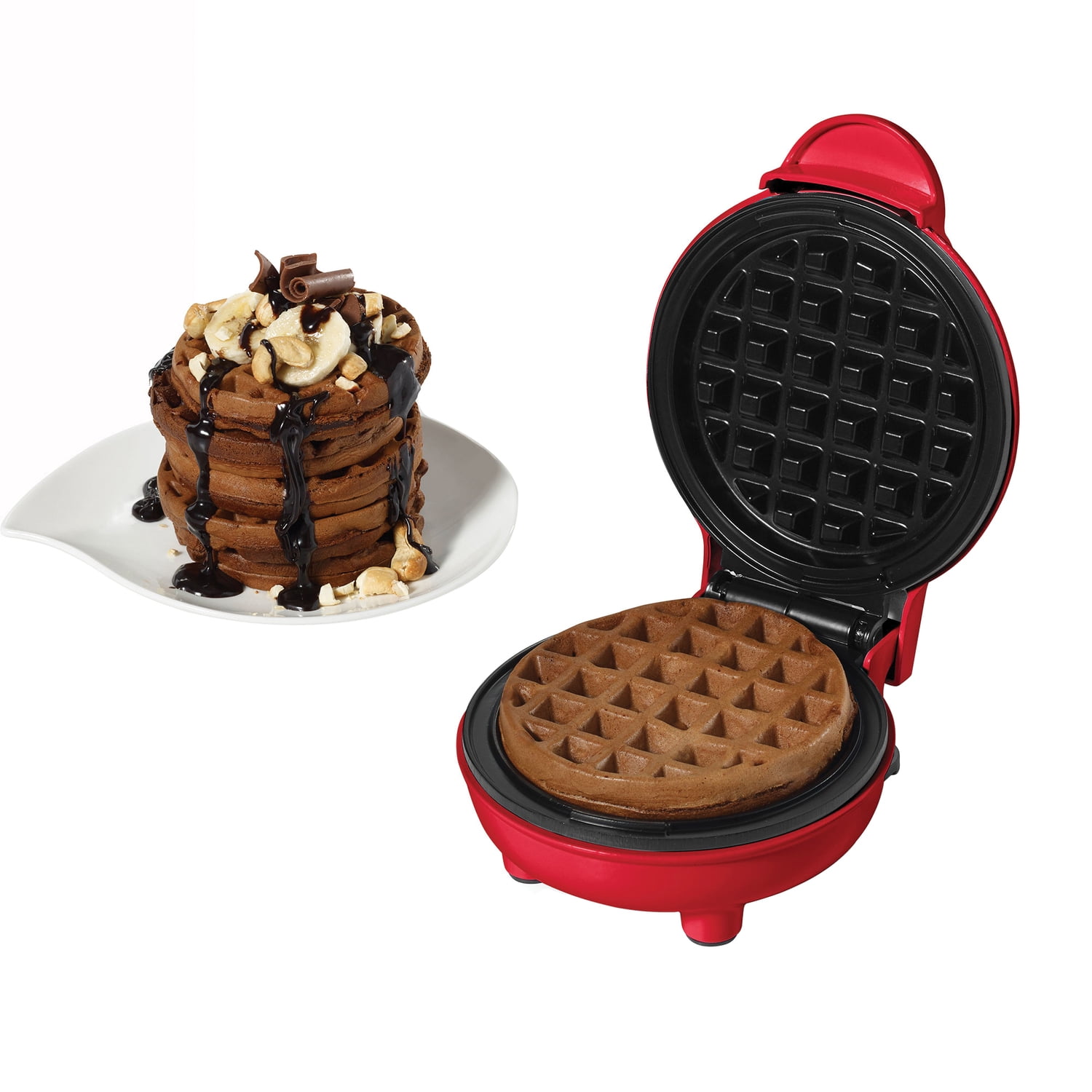 Starfrit 4" Electric Mini Waffle Maker, Red, 024725-006-0000