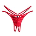 thumbnail image 1 of Gibobby Verano calzoncillos adelgazantes Bragas de malla de cintura para mujer, bragas de ropa interior de de algodón de color sólido(Rojo，Talla única), 1 of 3