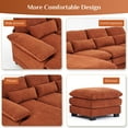 thumbnail image 5 of Wiilayok 114" U Shaped Sectional Sofa with Chaise Lounge and Ottoman,Chenille Modular Sectional Sofa Couch for Living Room,Orange, 5 of 9