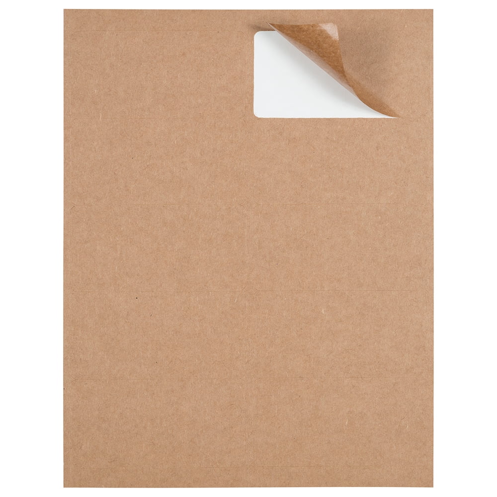 JAM Paper Shipping Address Labels, Standard Mailing, 2" x 4", Brown Kraft, 120 per Pack