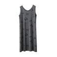 thumbnail image 3 of Asxite Womens Pajamas Solid Sleeveless Crew Neck Rayon Bow Print Nightgown Casual, 3 of 5