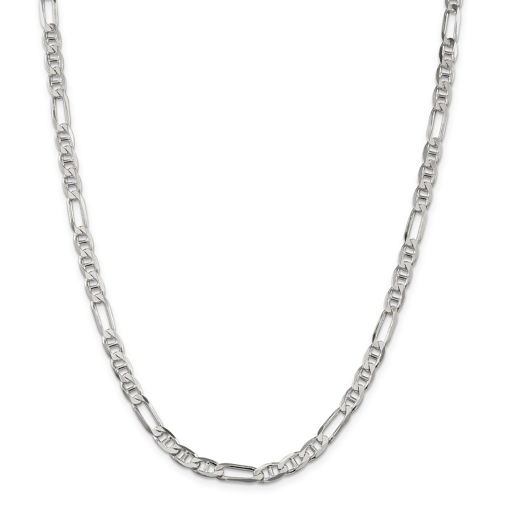 925 Sterling Silver Figaro Anchor Chain Necklace 