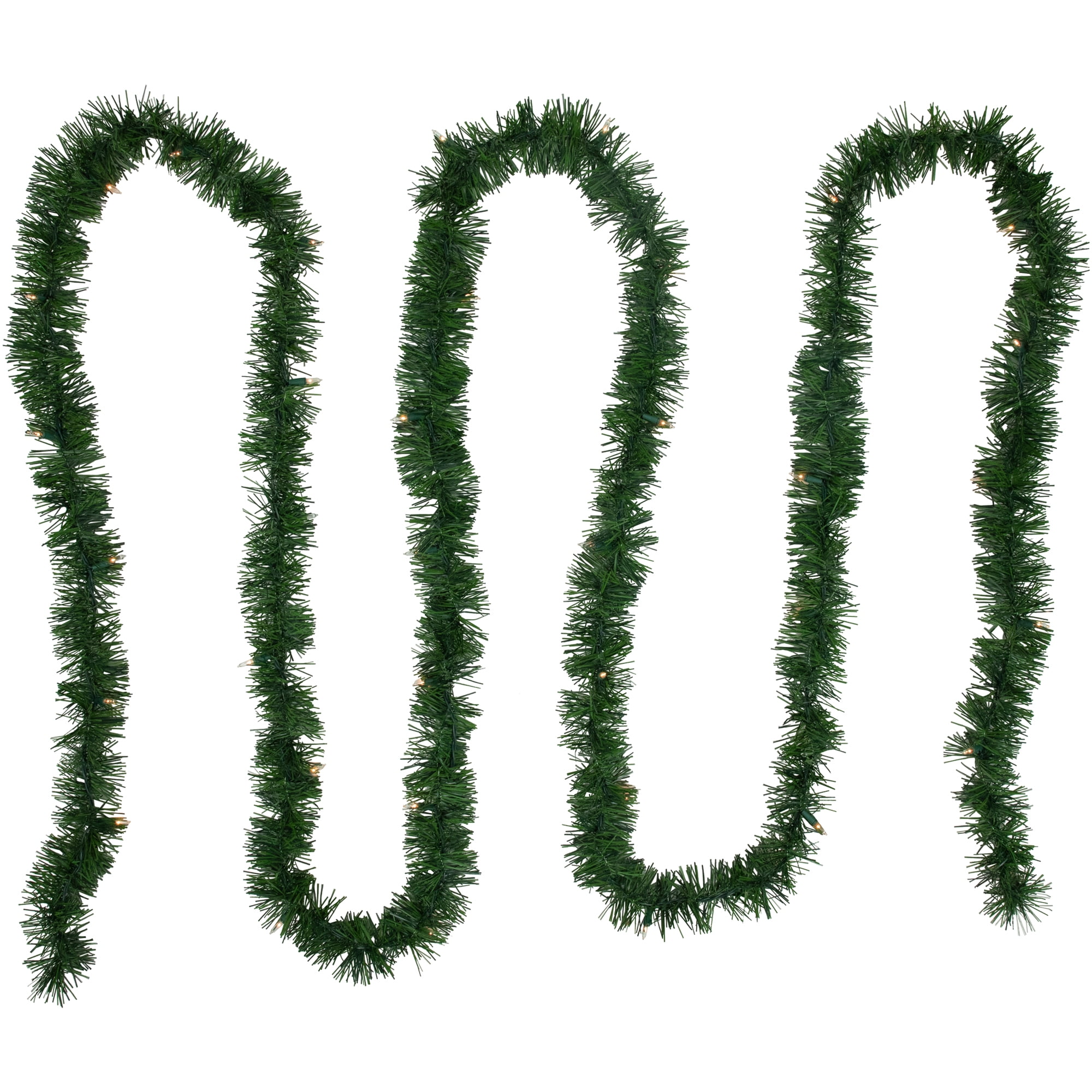 18' PreLit Pine Twotone Artificial Christmas Garland Clear Lights