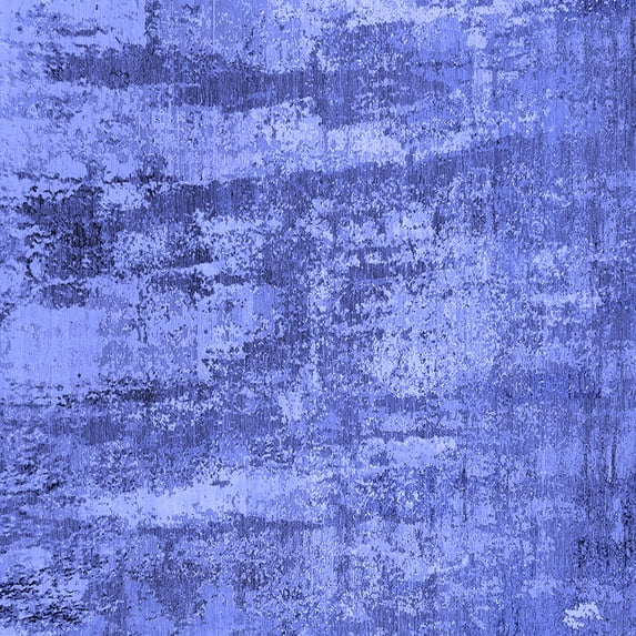 Ahgly Company Machine Washable Indoor Square Oriental Blue Industrial Area Rugs, 8' Square