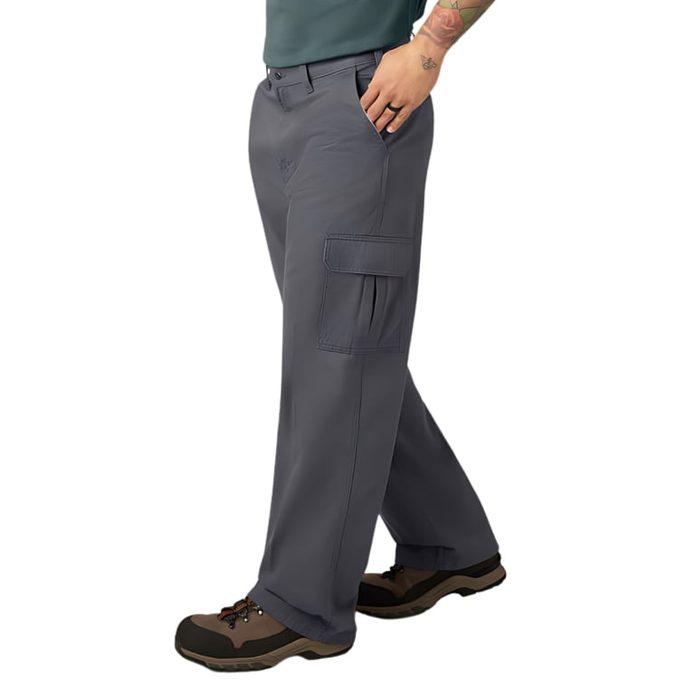 Dickies Men's Loose Fit Cargo Pants, Rinsed Charcoal, 34X30