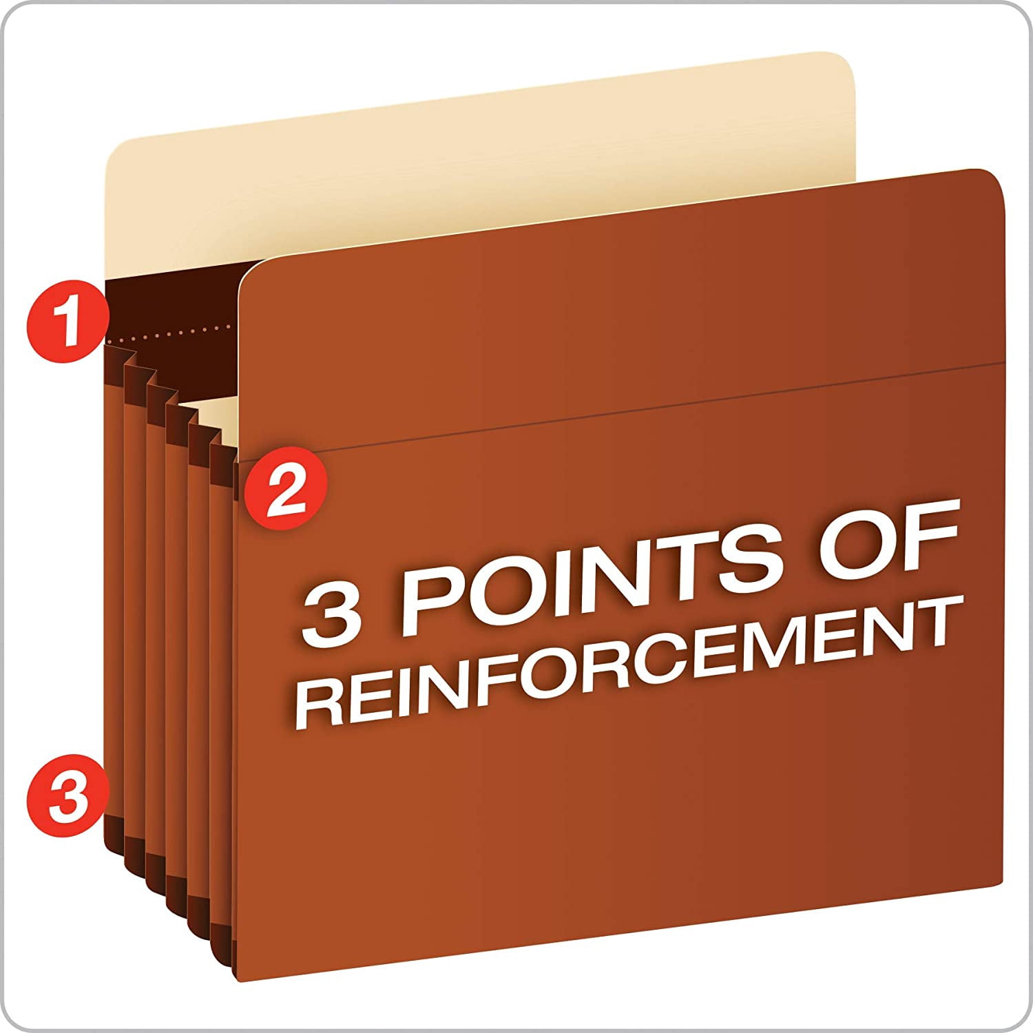 Pendaflex Expanding Accordion File Pockets, Extra Durable, Expands 5.25", Letter Size, Reinforced with Dupont Tyvek Material, 10/Box (15422) Brown File Folder