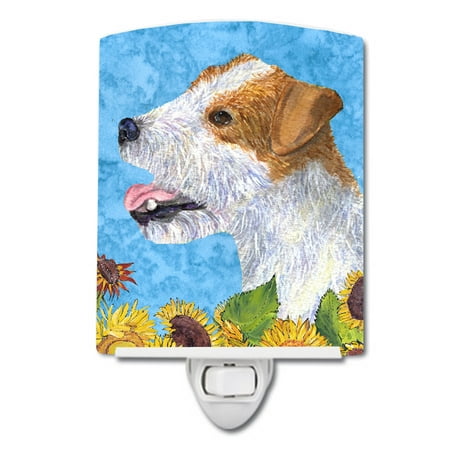 

Caroline s Treasures SS4137CNL Jack Russell Terrier in Summer Flowers Ceramic Night Light 6x4x3 multicolor