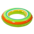 thumbnail image 2 of Pool Central 35" Striped Inflatable 1-Person Swimming Pool Inner Tube Ring Float - Green/Orange, 2 of 3