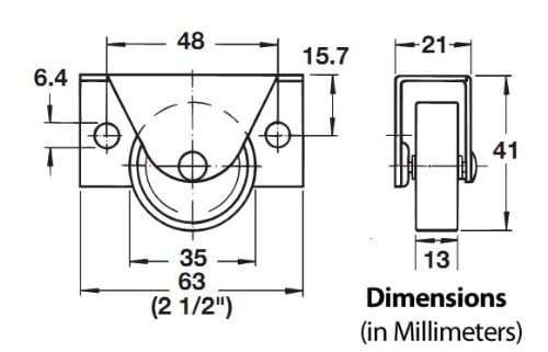 Set of 4 1 5//8/" High Bed Box Casters with Screw On Mounting Plate