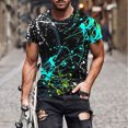 thumbnail image 1 of Qertyioot T-shirt à Manches Courtes Imprimé pour Hommes Col Rond Mode Décontractée Manches Courtes Liquidation, 1 of 5