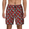 thumbnail image 2 of Picia Red Floral pattern Mens Swim Trunks with Compression Liner Stretch Beach Shorts Quick Dry with Zipper Pockets No-Chafing Board Shorts-Medium, 2 of 9