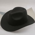 thumbnail image 2 of HJYCHN Western Wool Cowboy Hat Mid Brim Design for Outdoor Casual Wear and Ethnic Folk Style Black One Size, 2 of 4