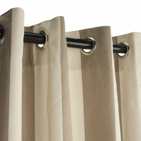 Sand Sunbrella - Sunbrella Regency Sand Outdoor Curtain with Nickel Plated Grommets 50 in. x 84 in.
