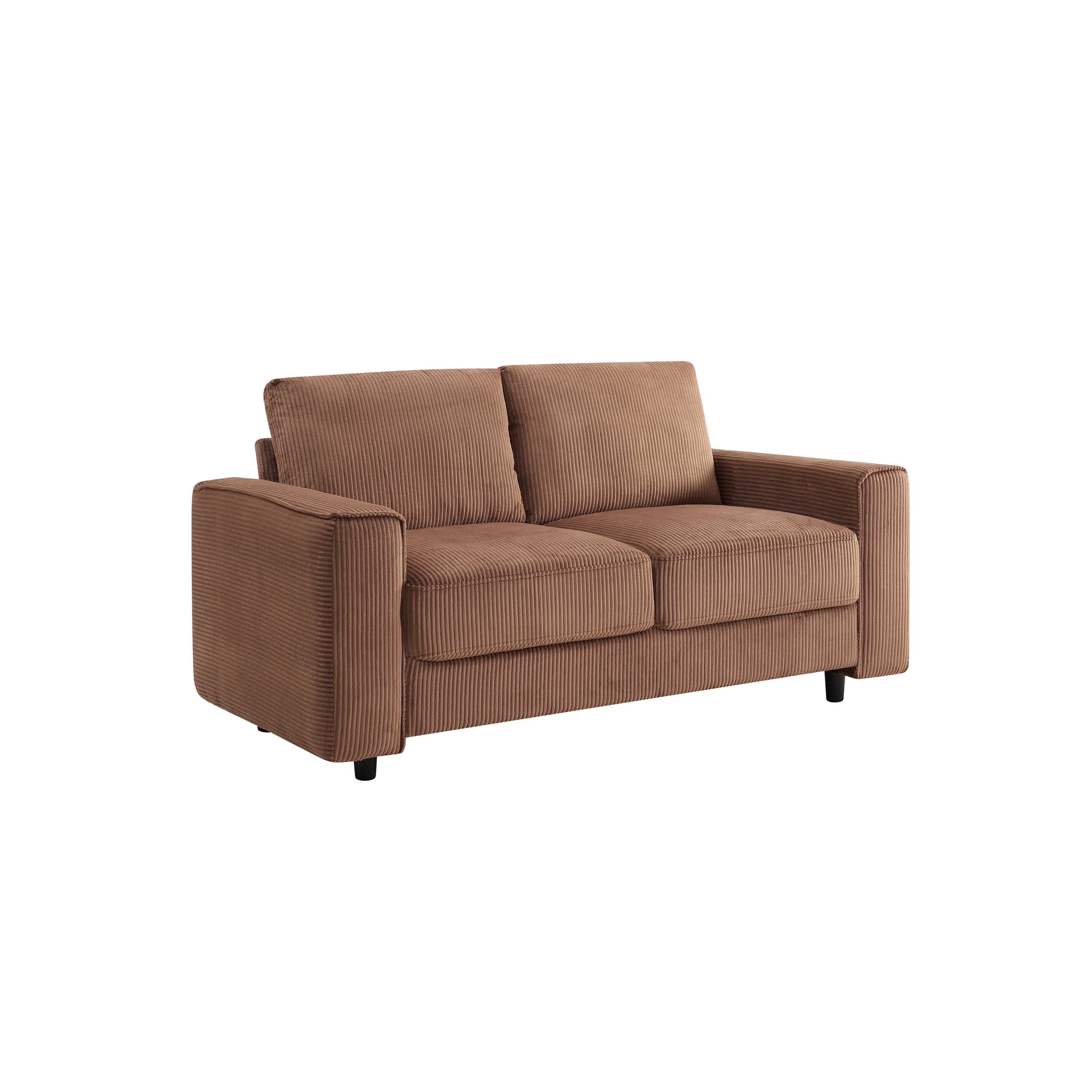 Modern Contemporary Upholstered 2-Piece Corduroy Plush Tufted Sofa Set, Brown