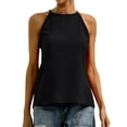 thumbnail image 6 of Xuanfei Women Halter Neck Solid Color Sleeveless High-Low Hem Tank Top, 6 of 7