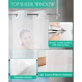 thumbnail image 4 of No Hook Shower Curtain with Snap-in Liner, Coastal Starfish Waterproof Fabric Bathroom Curtains, Blue Wooden Grain Seashells Country Bath Curtains & Mesh Top Window 72"x78" Long, 4 of 6