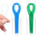 thumbnail image 1 of 200 Pcs Dental Floss Threaders, Deep Clean Floss for Braces Floss Threaders for Bridges Dental Implants Nylon Loop Design for Braces Bridges Implants Oral Teeth Care Tools (Blue, Green), 1 of 4