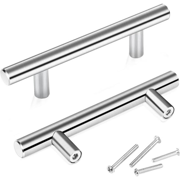 4'' Brushed Nickel Cabinet Handles Drawer Pulls -10 Pack Cabinet Pulls Hole Centers Cabinet Hardware Cabinet Door Handles for Kitchen Cabinets/Wardrobe