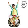 thumbnail image 3 of Aloha Storage Toy Bag Chair, Modern Composition with Repetitive Tropic Foliage Motifs and Little Dots, Stuffed Animal Organizer Washable Bag, Large Size, Army Green Black White, by Ambesonne, 3 of 3
