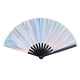 thumbnail image 1 of Abanico de mano Rave láser plateado, ventilador Rave de mano plegable grande,, 1 of 5