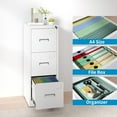 thumbnail image 5 of AQY 3 Drawer File Cabinet with Lock, Metal White Filing Cabinets for Home Office, 18" Deep Heavy Duty Vertical Storage Cabinet for Hanging A4/Letter/Legal Size Files, Assembly Required, 5 of 12