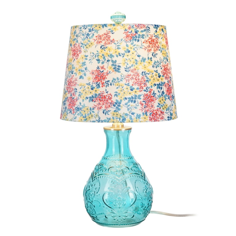 The Pioneer Woman Washy Ditsy Embossed Table Lamp with Pretty