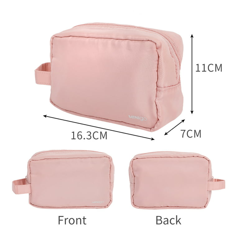 MINISO MINIGO Zippered Cosmetic Bag Travel Toiletry Kit Pink