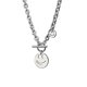 thumbnail image 1 of Smiley Face Choker Necklace, Stainless Steel Silver Plated Paperclip Chain Necklace For Women Men, 1 of 5