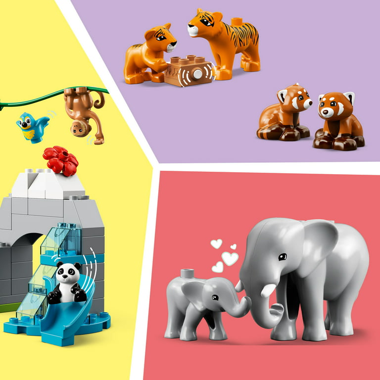 Boys DUPLO Bricks Panda - Toddlers, Animals Figures Animal of Toys Wild & for 2 Age with Girls Set LEGO Asia Toy & 10974, Sounds, Elephant Baby plus 5