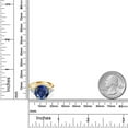 thumbnail image 3 of Gem Stone King 18K Yellow Gold Plated Silver Blue Simulated Sapphire and Lab Grown Diamond Engagement Ring for Women | 6.74 Cttw | Round 12MM | Gemstone September Birthstone | Size 5, 3 of 3