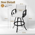 thumbnail image 3 of Pellebant Set of 2 Outdoor Swivel Bar Stools Aluminum Patio Bar Chairs in White, 3 of 8