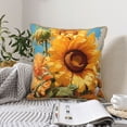 thumbnail image 6 of Haiem Sunflower Blue Sky Print Velvet Soft Solid Decorative Square Throw Pillow Covers Set with Elegant Piping Christmas Cushion Case for Sofa Bedroom Car-20"x20", 6 of 8