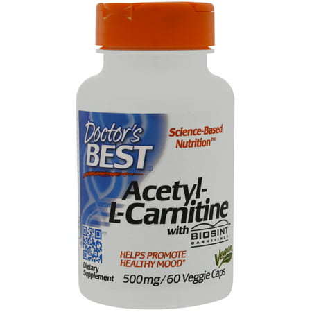 Doctor's Best, Aceteyl-L-Carnitine with Biosint Carnitines, 500 mg, 60 Veggie Caps(pack of