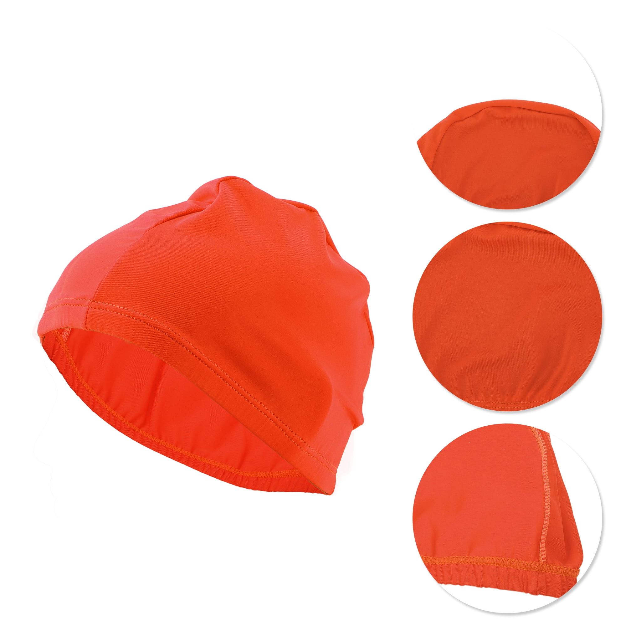Unique Bargains Elasticity Swim Cap Measuring for Comfortable Fit Orange Red
