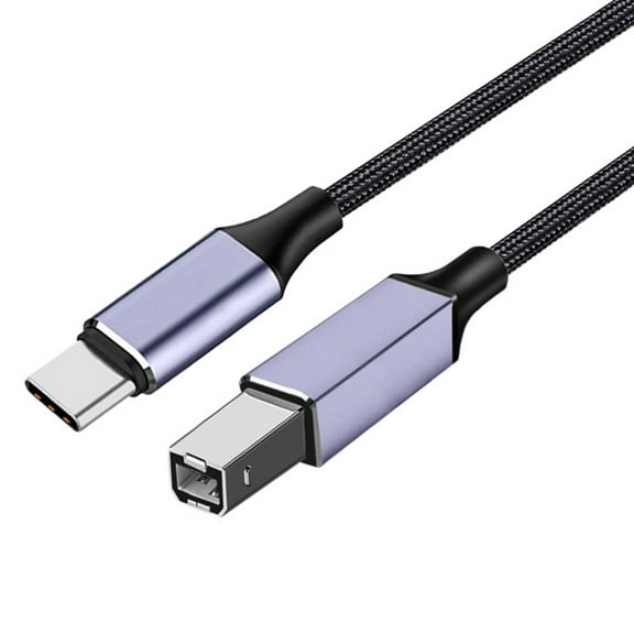 Type C 2.0 to USB Nylon Aluminum Printer Cable Fast Data Transfer Compatibility Fit for Quick Printing