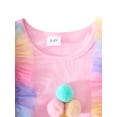 thumbnail image 6 of Toddler Girls Summer Tutu Dress Tulle Dresses Rainbow Sundress with Ruffled Sleeveless & Belt Party Princess Outfit for 6-7 Years Kids, Ice Cream, 6 of 11