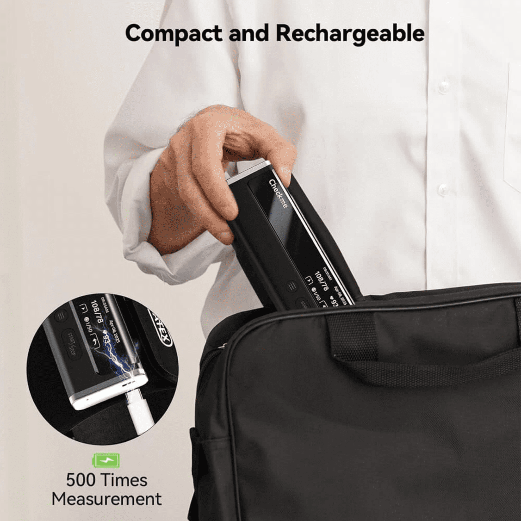 Open Box Checkme 3-in-1 Upper Arm Blood Pressure Monitor with AI EKG/ECG Analysis & WiFi Connectivity