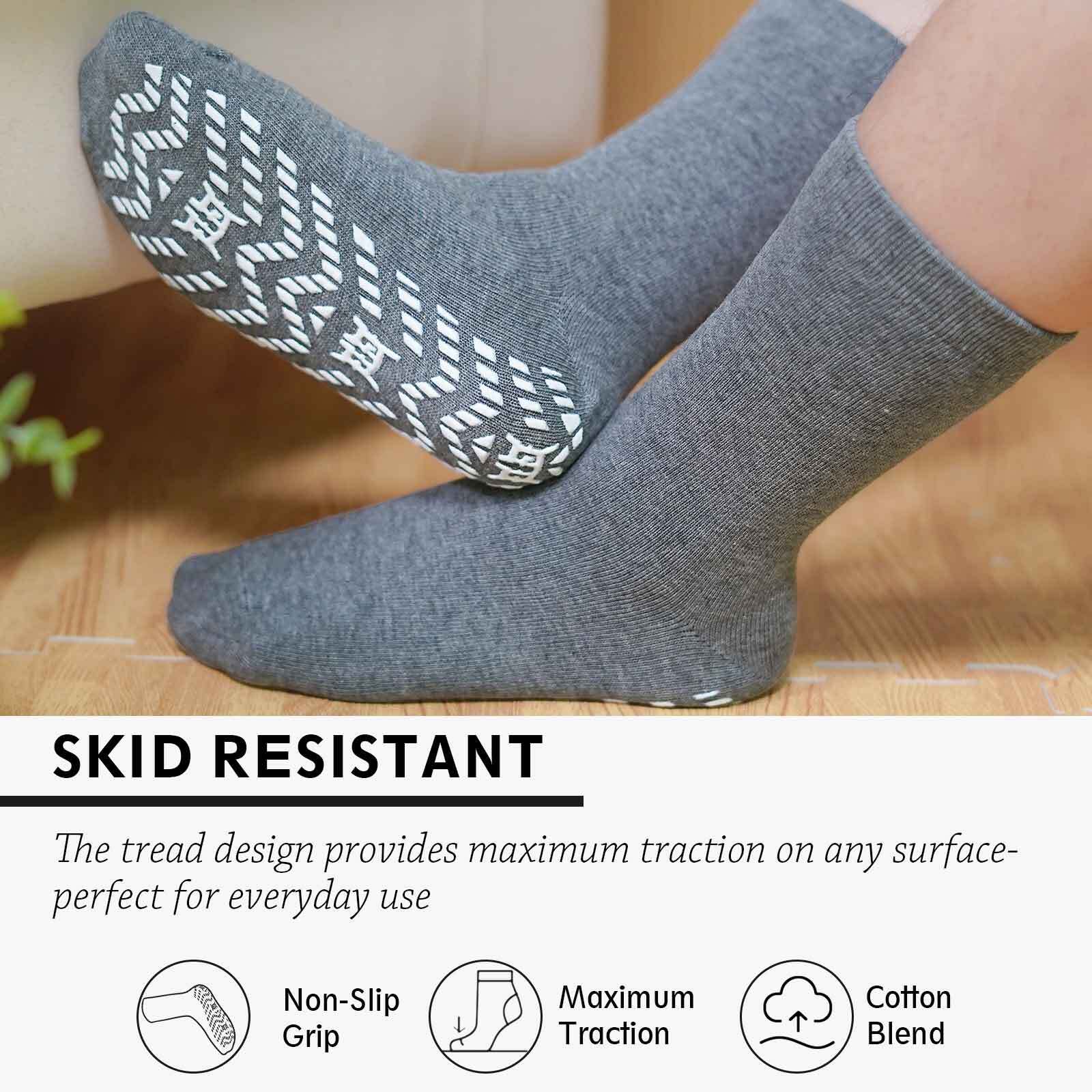 AMITOFO Non-Slip Grip Socks, 5-Pairs photo 2