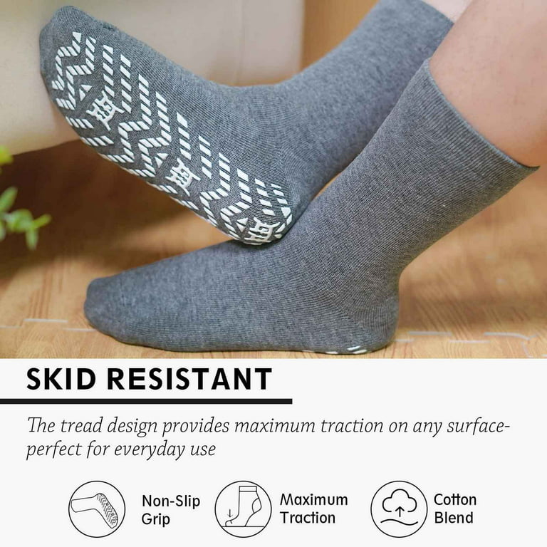 AMITOFO 4 Pairs Non Slip Grip Socks - Ideal for Yoga, Pilates
