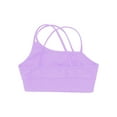 thumbnail image 3 of Zaldita Kids Girls Gymnastics/Ballet/Dance/Swim Outfits Sports Bra Crop Tops and Booty Shorts Active Lavender&Black 8, 3 of 7