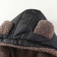 thumbnail image 3 of Puffer Jacket Toddler Boys Girls Winter Fleece Lined Zip Up Hooded Coat Gilet Bear Ear Sleeveless Outerwear with Pocket, Black, 2 Years, 3 of 7
