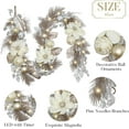thumbnail image 6 of 6 Feet Pre-Lit Christmas Garland with Lights for Mantle, Lighted Outdoor Xmas Garland with White Gold Balls & Magnolia for Home Stairs Fireplace Table Centerpiece Indoor Holiday Decor, 6 of 6