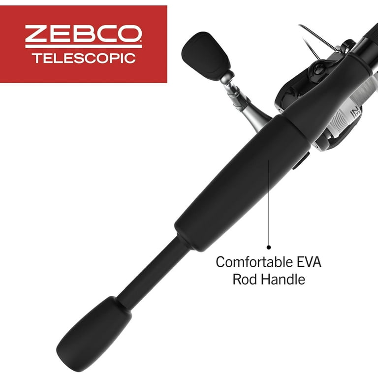Zebco 33 Spinning Reel and Telescopic Fishing Rod Combo, 6-Foot